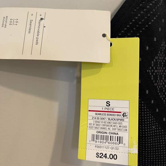 All in Motion Black Sports Bra with Racerback Moisture-Wicking Design - Picture 3 of 4